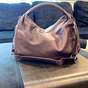 Kenneth Cole Chocolate Brown Leather Crossbody Bag